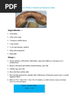 How To Make A Delicious Banana Cake: Ingredients