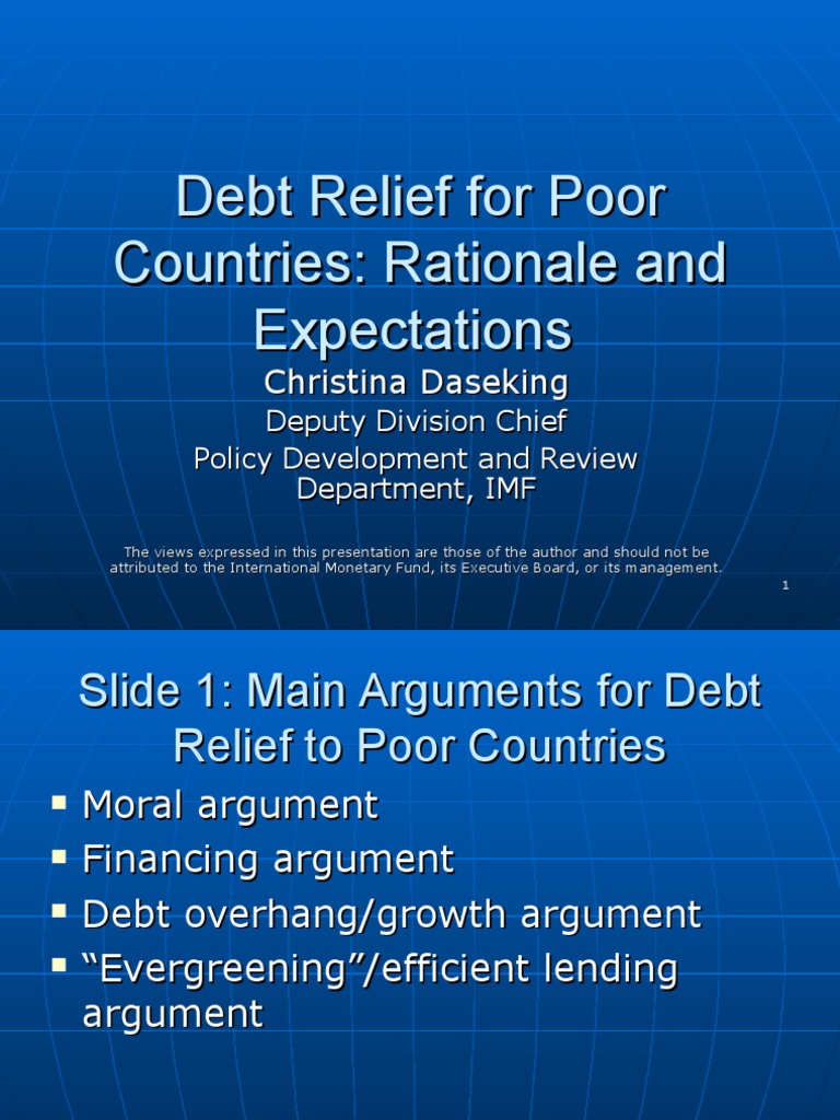 Debt Relief For Poor Countries: Rationale and Expectations | Download ...