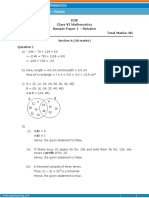 ICSE VI Math Sample Paper 1 Solutions