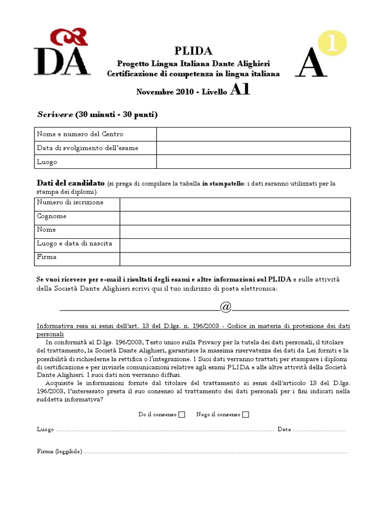 A1 Scrivere PDF | PDF