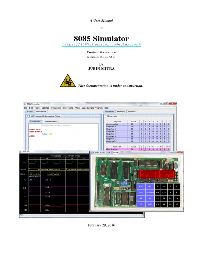 8085 Documentation Assembly Language Free Software
