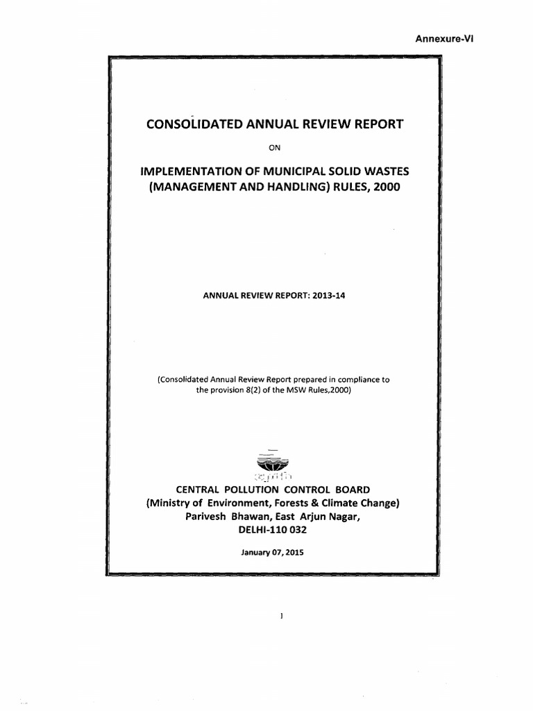 Status Report On MSW | PDF | Municipal Solid Waste | Waste Management