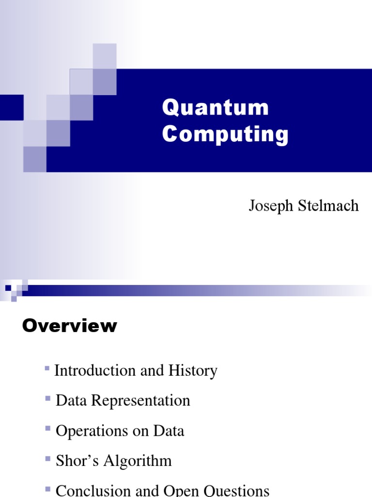 Quantum Computing: Basics & Shor's Algorithm | PDF | Quantum Computing ...