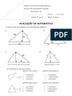 Avaliacao 9º Ano 2º Tri Relacoes Metricas Em Triangulos