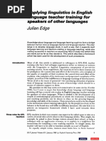 Applying Linguistics in ELT Teacher Training