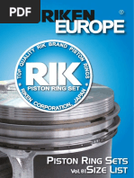 Riken Piston Rings for European Vehicles Vol01; Кольца поршневые RIK vol01