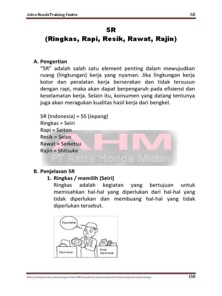 Penerapan Metode 5R di Bengkel Honda | PDF