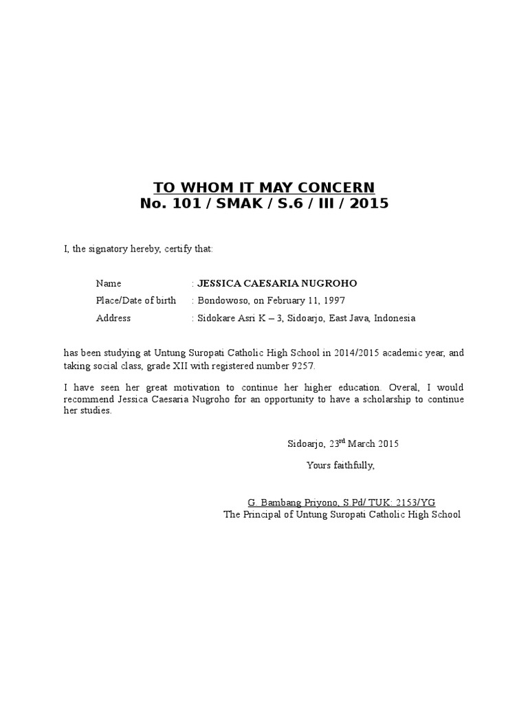 Letter of Recomm - Jessica | PDF