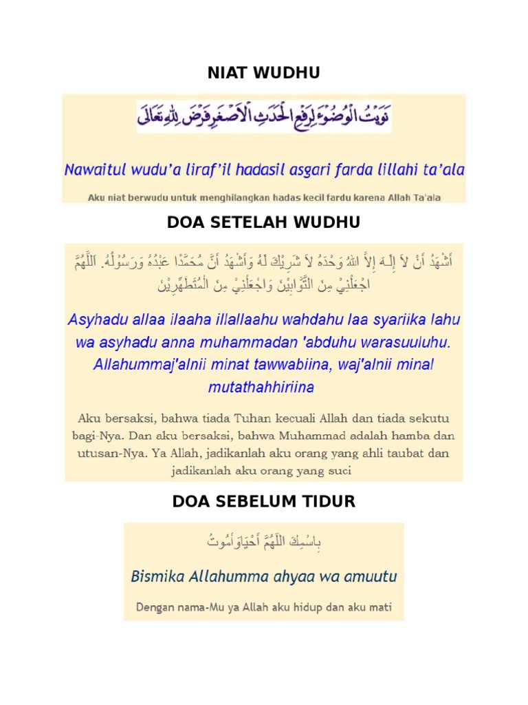 Niat Wudhu Pdf