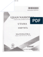 Naskah Soal Ujian Nasional MATEMATIKA SMP - MTs Tahun 2014 - 2015 - Paket - 1 - P0C1105