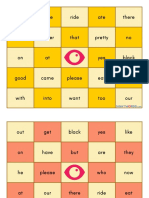 Sight Words Bingo Dolch Kindergarden PDF