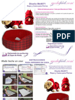 Instrucciones de Costura de Moldes de Disfraz de Santa para Perros y Cama Mascota Mn0071