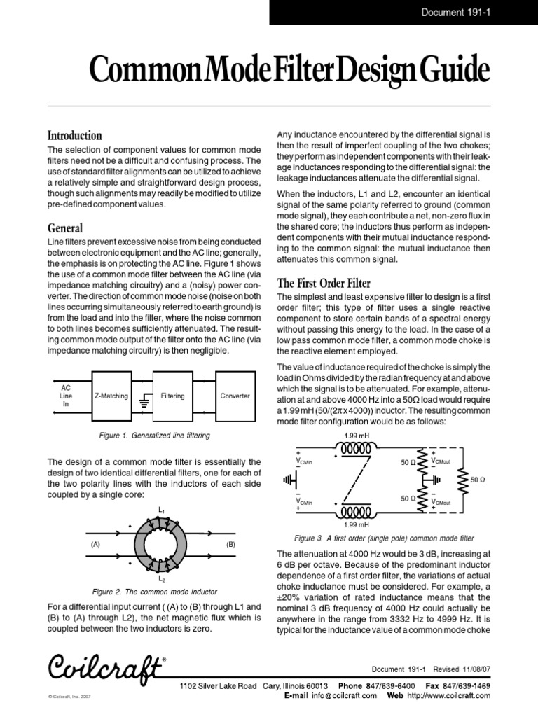 Common Mode Filter Design Guide.pdf Electronic Filter Inductance