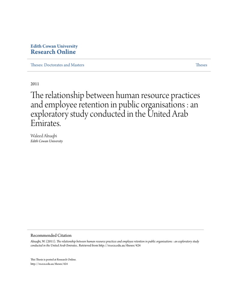 The Relationship Between Human Resource Practices and Employee Re PDF | PDF