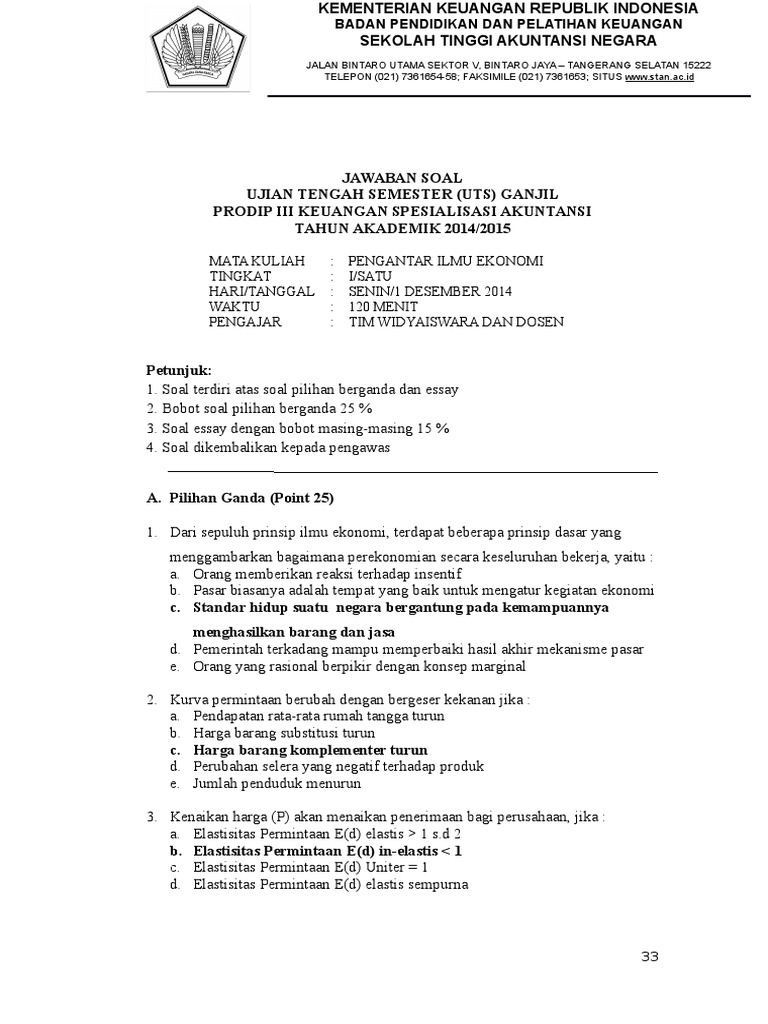 Contoh soal essay elastisitas permintaan dan penawaran 07 image