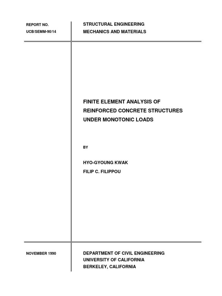 Finite Element Analysis of RC Structures | PDF | Stress (Mechanics ...