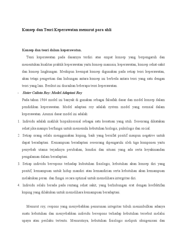 Konsep dan Teori Keperawatan menurut para ahli.docx