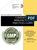 Current Good Manufacturing Practices (CGMP) : Che 516: Safety in The Process