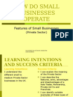 Features of Small Businesses 