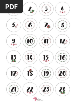 Free Printable Number Advent Calendar 