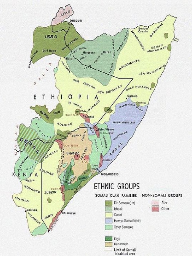 Somali Clan Map 1977 Tribe Ethnic Groups