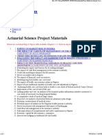 Actuarial Science Project Materials