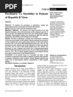 Psychiatric Co Morbidity in Patients of Hepatitis B Virus