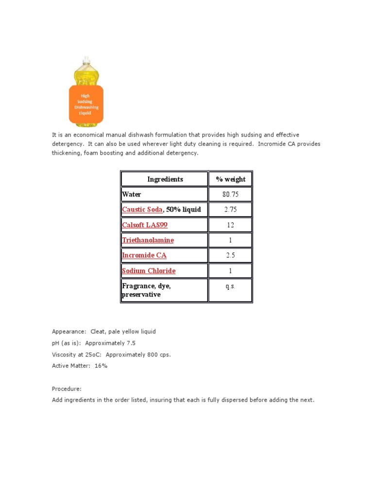 formula of liquid soap.docx Chemical Substances Chemical Compounds