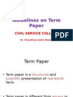 Guidelines On Term Paper: Civil Service College