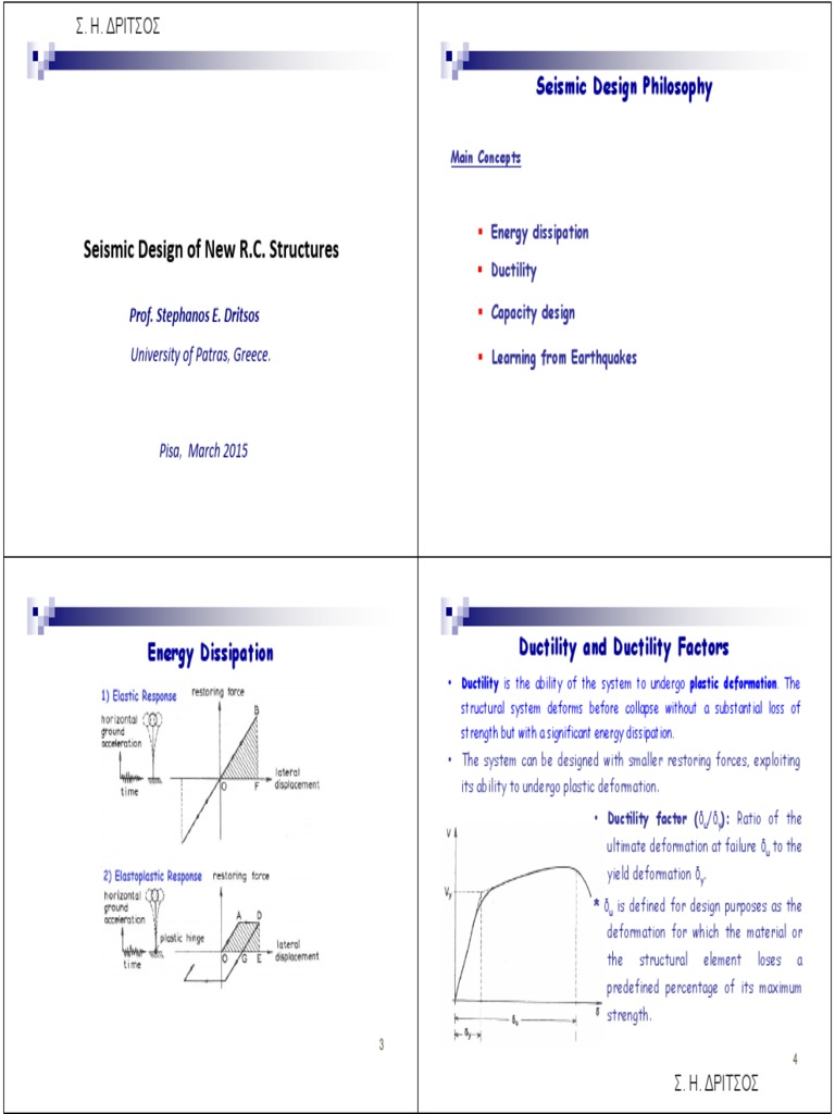 Seismic Design Philosophy and Concepts for Reinforced Concrete ...