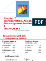 Transportation, Assignment & Transshipment Problems Part 1 ISE204/IE252