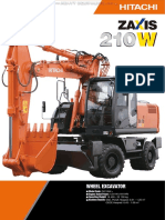 Catalog Hitachi Zaxis 3 Series 210w Wheel Excavator Specifications