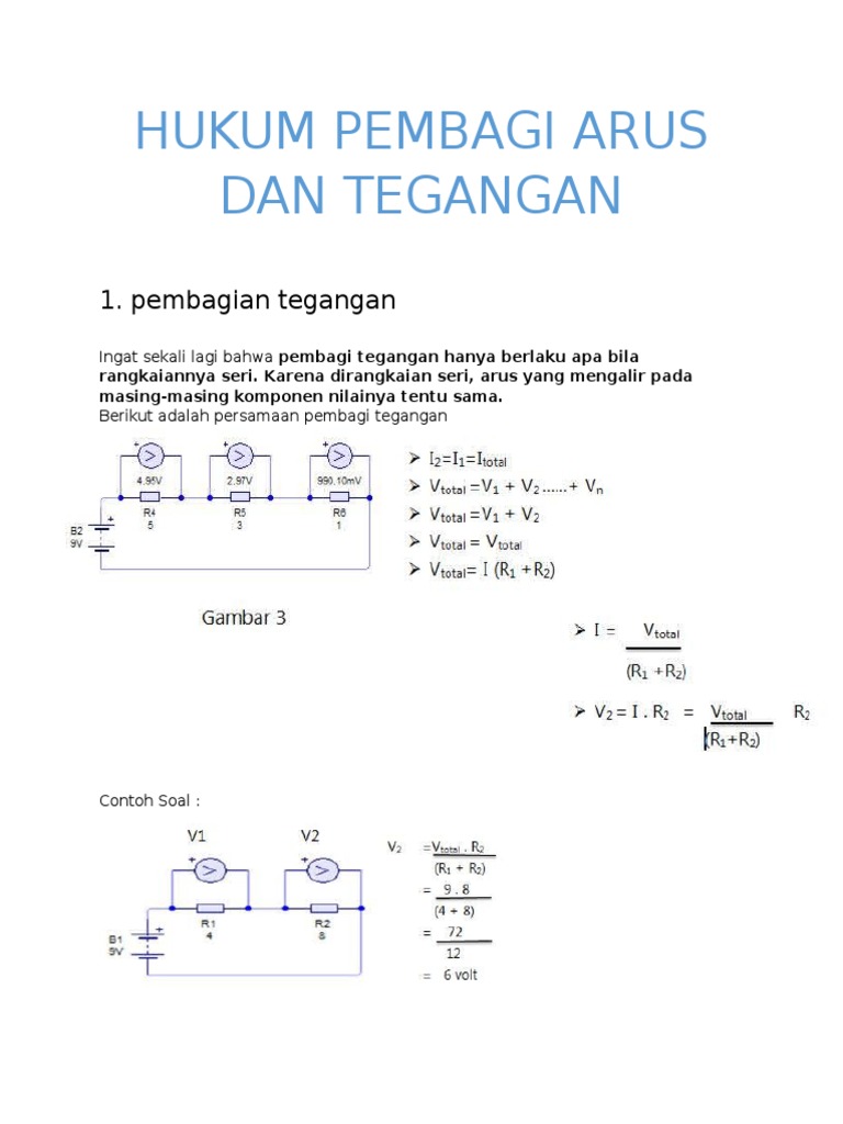 Hukum Pembagi Arus Dan Tegangan