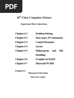 Notes For Computer Science 10th Class BISE