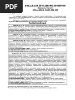 Vacancy Notification DEI Teaching Non Teaching Website 7-10-2015