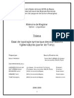 Essai de Typologie Syntaxique Des Expressions Figées Kabyles Parler de Tichy Mahdi-YAHIAOUI