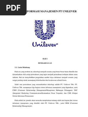 Sistem Informasi Manajemen Pt Unilever Pdf Pdf