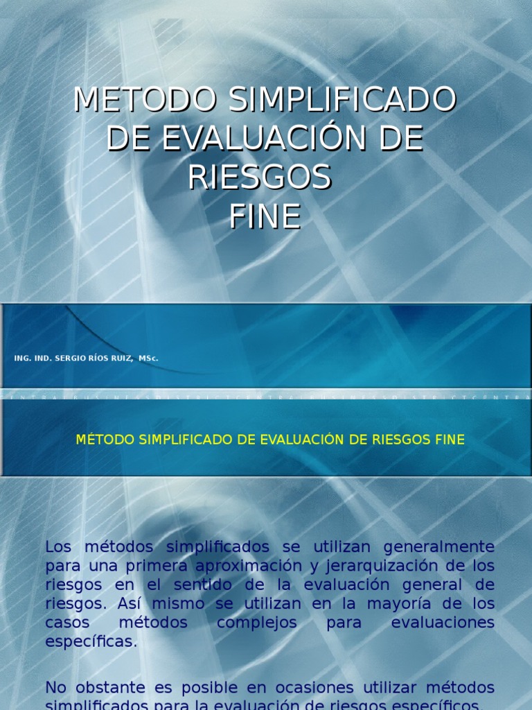 Metodo Simplificado de Evaluación de Riesgos-Fine | PDF | Riesgo ...