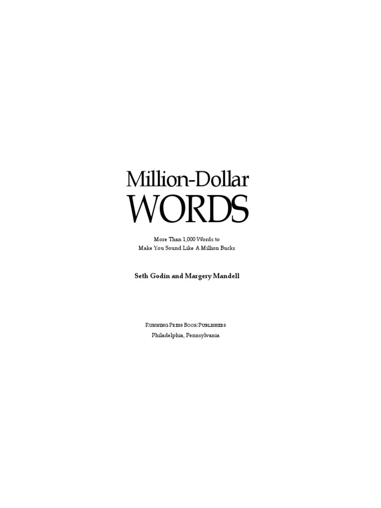 Million Dollar Words by Godin and Mandell PDF, PDF