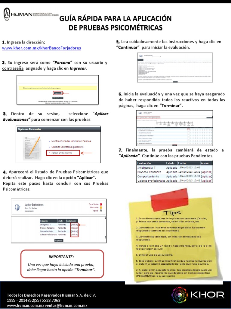 Guía para Aplicar Pruebas Khor | PDF