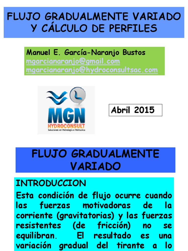 Semana 7 - Flujo Gradualmente Variado PDF | PDF | Objetos matemáticos ...