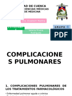 Complicaciones pulmonares de tratamientos farmacológicos y radioterapia