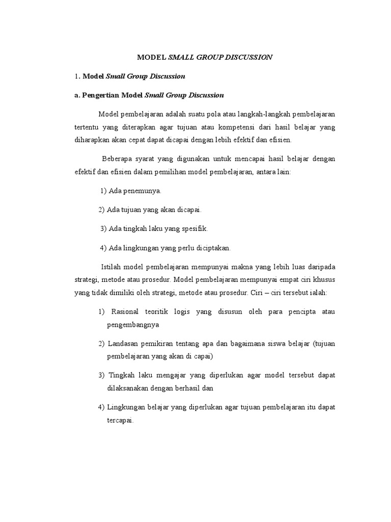 Model Small Group Discussion | PDF