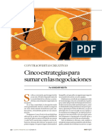 Cinco Estrategias para Sumar en La Negociación