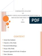 A Comparative Analysis OF Working Capital Management Between Public & Private Sector Steel Companies IN India