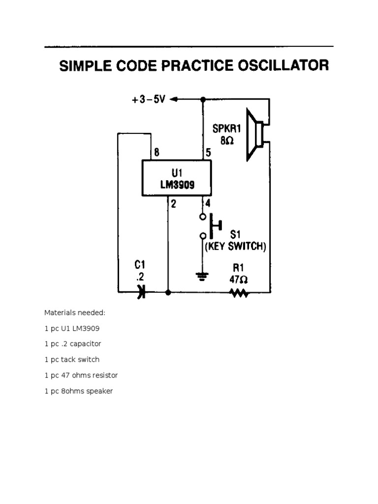 LM3909 Circuit Components List | PDF
