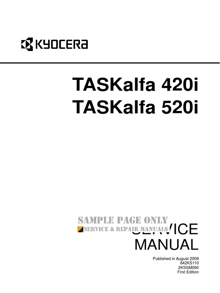 Kyocera Mita Taskalfa 420i Taskalfa 520i Service Manual Download | Image  Scanner | Windows Xp