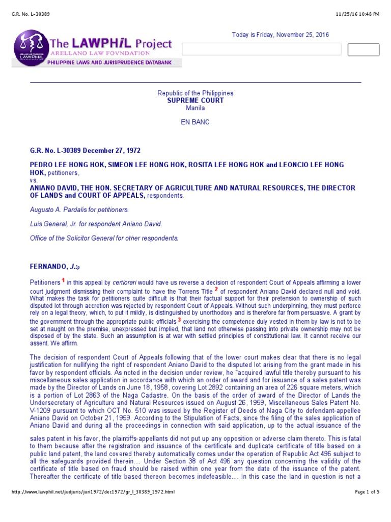 Supreme Court Ruling on Land Title Dispute | PDF | Patent | United ...