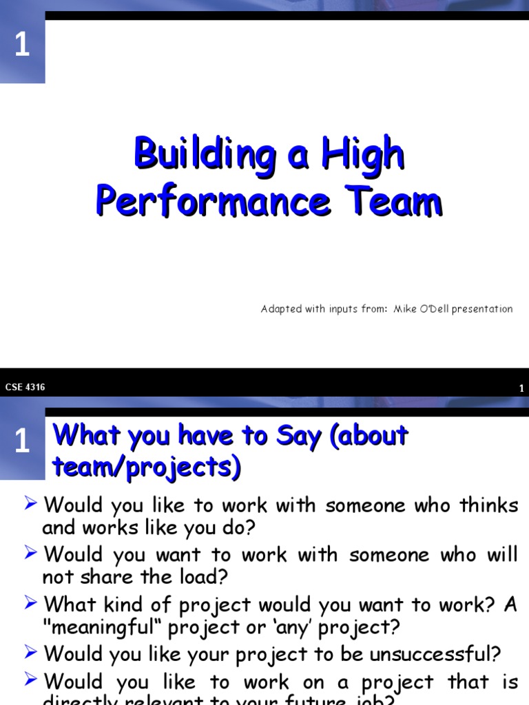 High-Performance Team Building Guide | PDF | Leadership | Psychological ...
