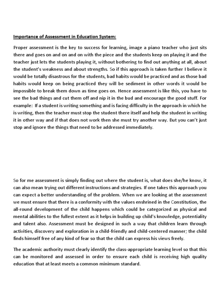 Importance of Assessment in Education | PDF | Educational Assessment ...